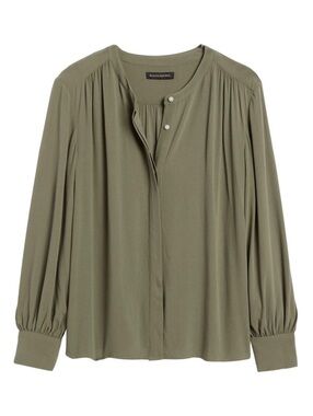 Brand New Banana Republic Classic Olive Green Blouse Size S